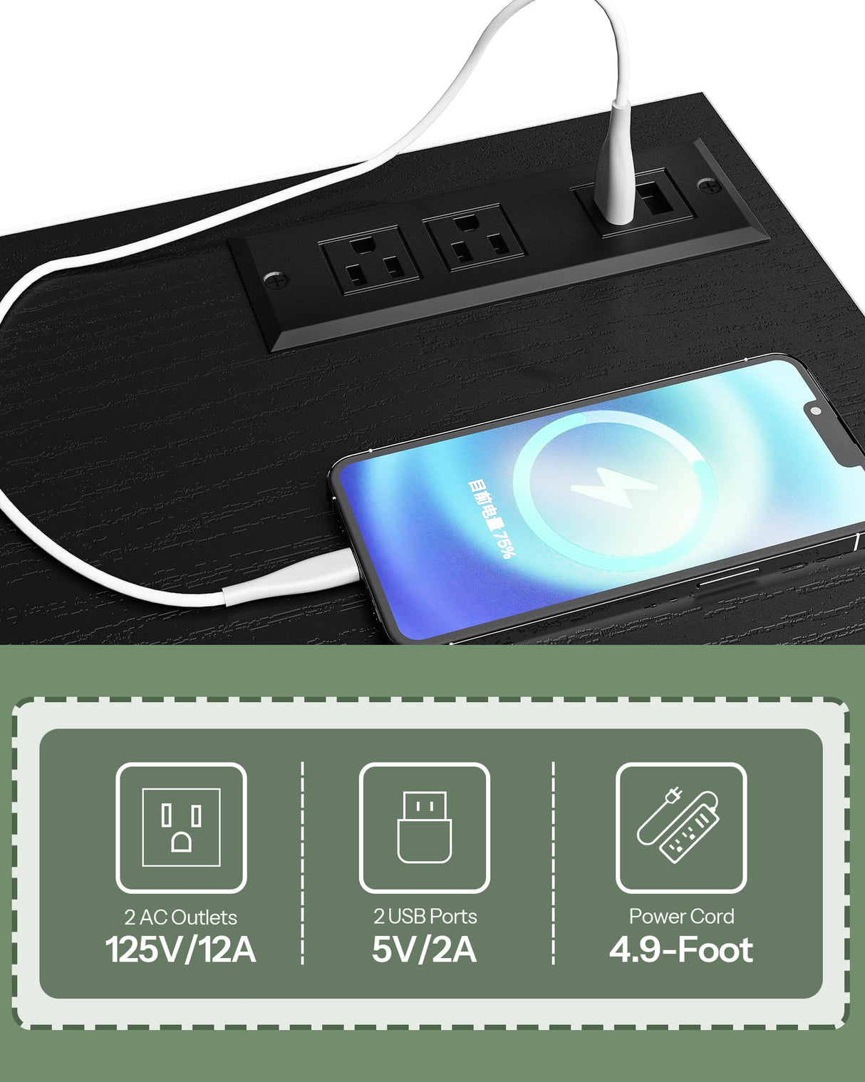 CHOEZON TV Stand with Power Outlets to 55 inch TV, Modern Entertainment Center with Multi-Color LED Light, Media TV Console with Adjustable Glass Shelves for Living Room, Bedroom, Black MDS01UDBB CHOEZON