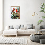 MEIYUDA Winter Cardinal Christmas Diamond Art Kits, 5D Cardinal Birds Full Drill Diamond Paintings for Adults, DIY Christmas Diamond Art Crafts for Home Walls Decoration or Presents 12x16inch MEIYUDA