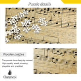 Oarencol Music Notes Stave Abstract Old Paper Vintage Jigsaw Puzzle 1000 Pieces Puzzles for Adults Kids DIY Gifts Oarencol