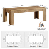 Tribesigns 78.7-Inch Farmhouse Dining Table for 6-8, Large Rectangle Kitchen Table with Heavy Duty Legs for Kitchen & Dining & Living Room (Natural) Tribesigns