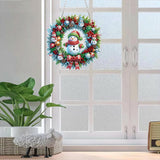 EIBEILI Christmas Wreath Hanging Diamond Art Painting Kits for Adults Beginners, 5D Special Shape Diamond Art Kits Snowman, Crystal Gem Painting Arts and Crafts for Double-Sided EIBEILI