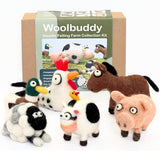 Woolbuddy Needle Felting Kit - Farm Animals for Beginners & Adults, Includes Mini Felting Pad, Soft Wool, 4 Needles, and Clear English Instructions Woolbuddy
