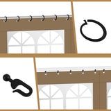 aonear Gazebo Privacy Curtains 10' x 12' with PVC Windows, 4-Panels Side Wall with Zipper Universal Replacement for Patio, Outdoor Canopy, Garden and Backyard aonear