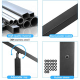 Sidasu 36" Cable Railing Post Stainless Steel Adjustable Top, Drilled Horizontal Line Post for Stair Railing System, Matte Black Finish Sidasu