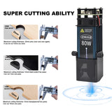 AENBUSLM 80W Laser Module with Air Assist,10W Output Power, Fixed-Focus, Built in FAC,Double Ultra-Fine Compressed Spot CNC Carving DIY Laser Master for Laser Cutter Laser Engraver Machine Class 4 AENBUSLM