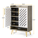 Tribesigns Shoe Cabinet with Doors, 6-Tier Wooden Shoe Rack Organizer with Adjustable Shelves, Freestanding Shoe Storage Cabinet for Entryway, Hallway, Closet, Living Room Tribesigns