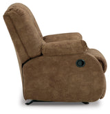 Signature Design by Ashley Partymate Contemporary Faux Leather Manual Rocker Recliner, Dark Brown Signature Design by Ashley