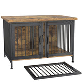 GDLF Double Dog Crate with Divider for 2 Small Dogs or 1 Dog, Furniture Style Kennel Indoor Cage with Removable Panel (Int.dims:36.2”Wx24.5”Dx21”H) GDLF