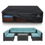STARTWO Patio Furniture Covers Waterproof,Heavy Duty 7-12 Seats Outdoor Furniture Set Cover for Sectional Sofa and Table Chairs, 98"x98"x28", Black STARTWO