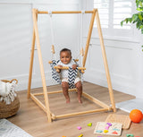 Avenlur Spruce Baby and Toddler Foldable Swing Set with Stand - Premium Montessori, Waldorf Style Self-Standing Indoor Swingset for Children 6m to 3 Yrs - Perfect for Home, Child Day Care, & Preschool Avenlur