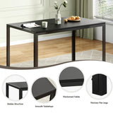 Farini Black Dining Table for 4-6 Person,47" Rectangular Wooden Dining Table Top and Metal Frame for Home Kitchen Dining Desk (47 inch,Black) Farini