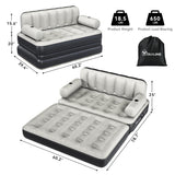YITAHOME Queen Size Air Sofa Bed Mattress with Headboard and Pump, Blow Up Couch Inflatable Bed for Home Living Room, 79" x 60" x 25" (Expanded Size, Black) YITAHOME