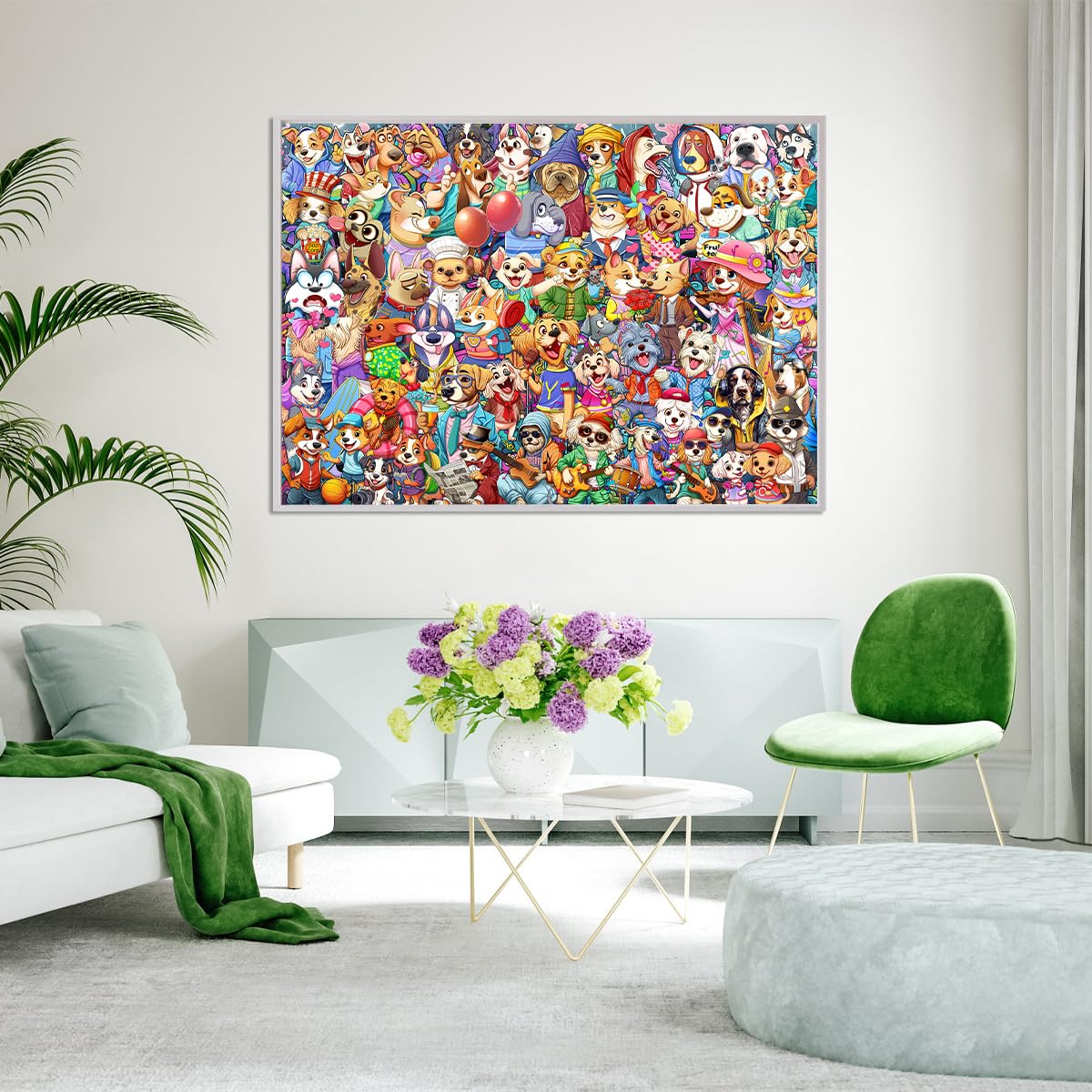 Jigsaw Puzzles for Adults 1000 Piece Puzzle for Adults 1000 Pieces Puzzle 1000 Pieces Dog's World Puzzle, Cartoon Puzzles 1000 Pieces Jigsaw Puzzles for Adults 1000 Pieces and Up HUADADA