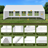 Garvee 20x32 Ft Heavy Duty Party Tent, Heavy Duty Outdoor Wedding Event Tent with Removable Sidewalls & Double Doors, Large Canopy Tent with Large White Roof and 4 Storage Bags for Parties, Weddings Garvee
