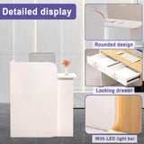 BFECGDXT Small Reception Desk with Counter, Modern L-Shaped Front Desk with Lockable Drawer, Retail Counter for Salon, Clothing Beauty Right Corner 39.4in BFECGDXT