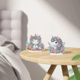 MVVMTOP 2 Pcs Diamond Painting Art Tabletop Decoration, Diamond Art DIY Unicorn 5D Special Shape Crystal Mosaic Handicraft for Adult Beginners, Home Office Tabletop Decor Gift MVVMTOP