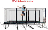 Galactic Xtreme Commercial Grade Rectangle Trampoline - 10x20 Gymnastics Trampoline with Net Enclosure - Heavy Duty 750lbs Jumping Capacity Best Trampoline USA