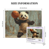 500 Piece Puzzle Adults Teens Jigsaw Puzzles for Family Games, Panda Playing Basketball Funny Generic