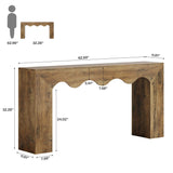 Tribesigns 63" Farmhouse Console Table, Wooden Couch Table Behind Sofa with Storage, Long Entryway Sofa Station, Narrow Console Stand with Base, Hallway Stand for Entryway, Living Room Tribesigns