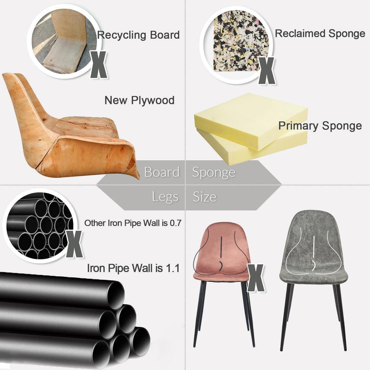 5 Piece Dining Table Set,Kitchen Dining Table Set for 4,Modern Rectangle Wooden Dining Table and Fabric Dining Chairs Set for 4 Ideal for Kitchen Dining Room Hilknen