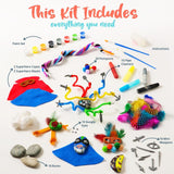 BRYTE 150+ Piece Deluxe Kids Rock Painting Kit, 10 Rocks with Waterproof Paints, Glue & Accessories, DIY Arts and Crafts STEM Activities for Age 6-12 Years, Warrior & Monster BRYTE