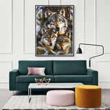 Zariocy 5D Diamond Art Kits for Adults Wolves, DIY Diamond Painting Art Winter Animals Round Full Drill Crystal Diamond Embroidery Paintings Arts Craft for Home Office Wall Decor 12x16 inch Zariocy