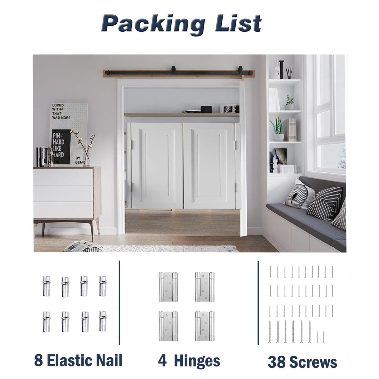 Swinging Doors Saloon Doors Interior Solid Wood Swing Door,Sturdy Cafe Saloon Door with Metal Hinges,Cowboy Swing Door for Stairs Bathroom Bedroom Balcony(White,Height 36"_Width 29.5") CIKE