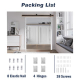 Swinging Doors Saloon Doors Interior Solid Wood Swing Door,Sturdy Cafe Saloon Door with Metal Hinges,Cowboy Swing Door for Stairs Bathroom Bedroom Balcony(White,Height 36"_Width 29.5") CIKE