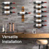 Feemiyo Wall-Mounted Wine Rack - Pine Wood Holder for 12 Bottles - Display for Kitchen, Dining Room, Bar Feemiyo