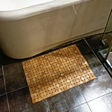 HJJKKH Bamboo Bath Mat with 15.7X23.6 inch,Nature Bamboo Wooden Bathroom Mat,Non Slip and Foldable Floor Shower Bath Mat for Bathroom,Bathtub,Shower,Sauna,Hot Tub HJJKKH