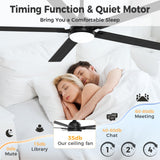 Acesal 72 Inch Ceiling Fans with Lights&App-Large Outdoor Ceiling Fan with Quiet DC Motor Dimmable 6 Speeds Timing Reversible Modern Industrial Ceiling Fan for Living Room Patio Indoor Outdoor-Black Acesal