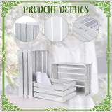 Soaoo 3 Pieces Decorative Wood Crates for Party Display, Large Rustic Wooden Nesting Storage Crates with Handles for Wedding Birthday Home Party Decoration(Rustic White) Soaoo
