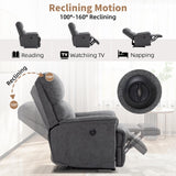 HAOMARKETS Power Recliner Chair for Adults with USB Port, Breathable Fabric Electric Recliners with High Back, Single Overstuffed Heavy Duty Reclining Sofa for Small Spaces Living Room Bedroom HAOMARKETS