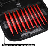 Looen 57 pcs Aluminum Circular Knitting Needles Set with Ergonomic Handles,13 Size Interchangeable Crochet Needles with Storage Case for Small Project (Style 1 New Red) LOOEN