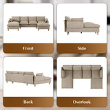 Nolohoo Cloud Couch Sectional Sofa, Modern Large Modular Sofas with Chaise, Convertible Ottoman, 112" Comfy Fluffy U Shape Sectional Couches for Living Room, Apartment, Light Brown Nolohoo