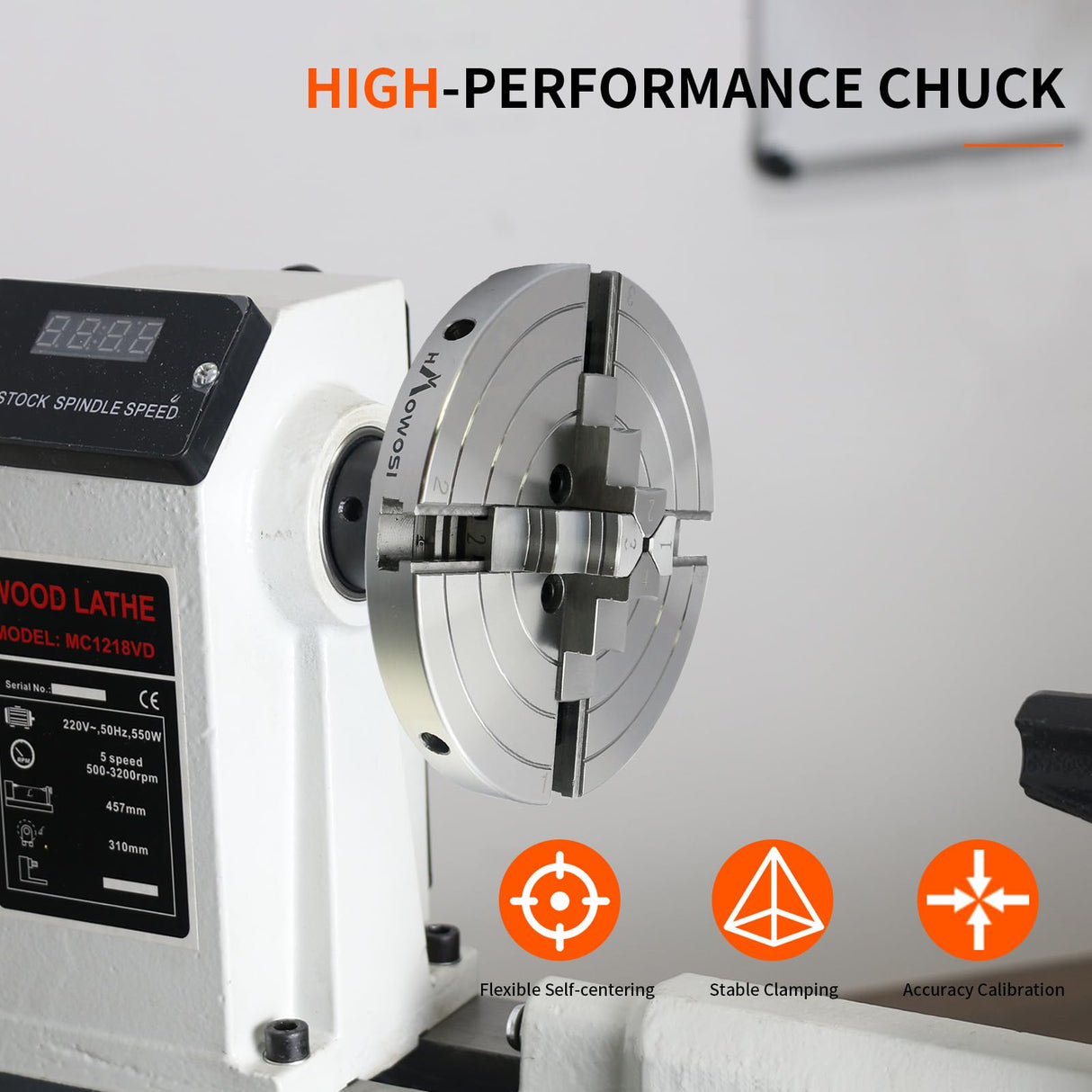 Wood Lathe Chuck 6 inch 4 Jaws Self-Centering Lathe Chucks Thread 1 x 8TPI Lathe Chuck,4 Jaw Chuck for Wood Lathe HAowosi