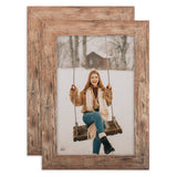 TOFOREVO Picture Frames 4x6 Set of 2 Rustic Wood Grain Photo Frame for Gallery Wall Mounting or Tabletop Display TOFOREVO