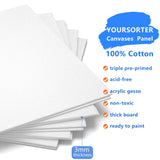 Canvases for Painting 48 Pack, 8x10 inch Blank Canvas Boards, Primed Acid-Free 100% Cotton Canvas Panels for Acrylic Oil Tempera Watercolor Paints, Art Supplies YOURSORTER