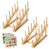 Gjulrfu 2-Piece Wooden Puzzle Storage Rack, Holder for Easel Board, Adult Puzzles Organizer Shelf gjulrfu