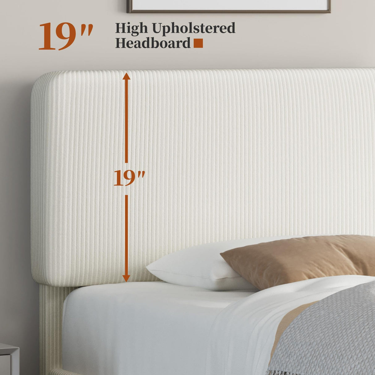 Yaheetech Twin Bed Frames with Adjustable Headboard, Chenille Fabric Upholstered Headboard/Platform Bed, Twin Size Bed Frame No Box Spring Needed/Mattress Foundation/Wood Slats Support/Easy Assembly Yaheetech