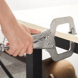 4 Pcs Locking C Clamp Set, Locking Pliers with Fixed and Swivel Pads, 6 Inch, 9 Inch, 11 Inch, Metal Tools Welding Clamps for Home Farm Minatee