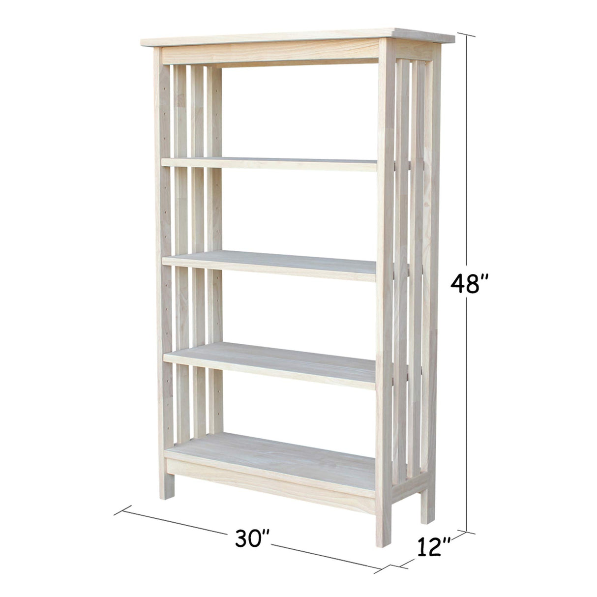 International Concepts 4 Tier Mission Shelf Unit, Unfinished IC International Concepts