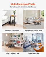 VEVOR 3 Pieces Round Coffee Table Sets, 31.5 in Industrial Living Room Table with 2 End Side Tables, Easy Assembly Coffee and End Tables Sets with Metal Legs, for Office, Living Room and Apartment VEVOR