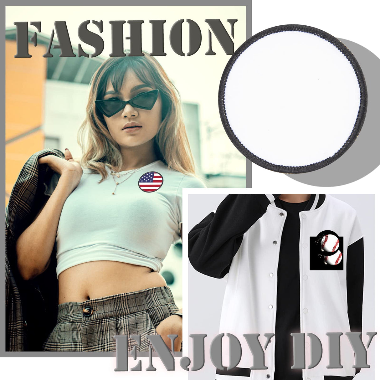 15 PCs Sublimation Patches - Iron On Blank Patches for DIY Crafts Hats Caps Backpack Uniforms (Round / 15PCs) Gadjica