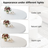 GarveeHome Round Coffee Table, Farmhouse Small Wooden Coffee Table with 3 Strong Legs, Easy Assembly, 33.5'' x 15.7'', White GarveeHome