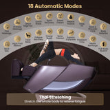 COSTWAY 4D Flexible Track Massage Chair, Full Body Zero Gravity Massage Recliner w/Airbags, Waist Heater, Electric Calf Frame, Auto Body Scan, Wireless Charging Station, Thai Stretching (Gray) COSTWAY