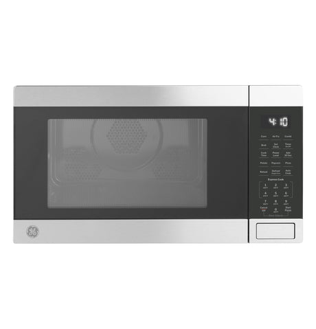 GE GCST10A1WSS 4-in-1 Microwave Oven, 1,050 Watts Air Fryer, Broiler & Convection Mode, Kitchen Essentials for The Countertop or Dorm Room, Child-Lock Technology 1.0 Cu. Ft, Stainless Steel GE