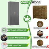 60''metal storage room cabinet, black unique look, freestanding storage room cabinet, storage cabinet with door and 4 adjustable shelves, can be used in office, garage, bedroom, kitchen TIMELESS PIECES