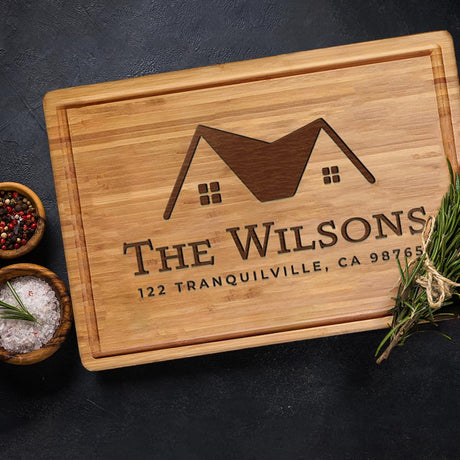 Personalized Cutting Board Housewarming Gifts, Custom Engraved New Home Gift Ideas, Realtor Closing Gifts for First Time Home Buyers, New Neighbor Home Sweet Home Gift GIFTS TO ENGRAVE
