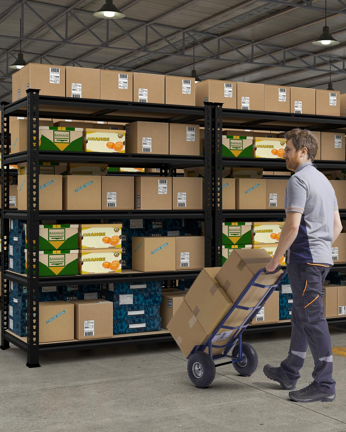 PrimeZone 36" x 16" x 72" Heavy Duty Storage Shelves - 5 Tier Adjustable Garage Storage Shelving, Metal Storage Utility Rack Shelf Unit for Warehouse Pantry Closet Kitchen, Black PrimeZone